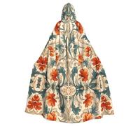PHAYAH Twisted Flower Pattern Hooded Poncho Unisex Christmas Hoodie For Cosplay Halloween Costume Party Masquerade