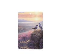 Phayah Two Birds On A Rock Pattern Lavender Scent Car Air Freshener Rectangle Card Hanging Hanging Scented Card 4 Pcs For Cars Closet Drawer