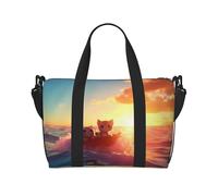 Phayah Two Cats On A Boat Weekender Bags For Women, Travel Duffel Bag Overnight Weekend Bag Sports Gym Tote Bag Crossbody Bag