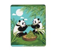 PHAYAH Two Cute Big Pandas Pattern Mouse Pads, Portable Wireless Mouse Pad, Non-Slip Rubber Base Laptop Mousepad Smooth Surface for Office & Travel 7.9 X 9.5 in