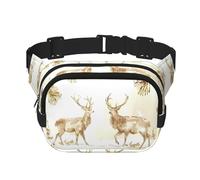 Phayah Two Deer In The Snow Men Women Hip Bum Bag With Adjustable Strap For Outdoors Workout Traveling Casual Running Hiking Cycling