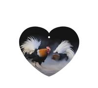 Phayah Two Fighting Chickens Pattern Lavender Scent Car Air Freshener Heart Shape Card Hanging Hanging Scented Card 4 Pcs For Cars Closet Drawer