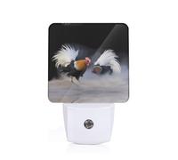 Phayah Two Fighting Chickens Pattern Night Light Lamp with Dusk to Dawn Sensor Led Lamp for Corridors Bedrooms Children's Rooms Stairs