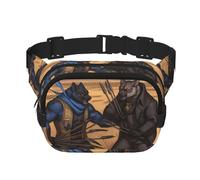 Phayah Two Fighting Wolves Men Women Hip Bum Bag With Adjustable Strap For Outdoors Workout Traveling Casual Running Hiking Cycling