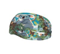 Phayah Two Happy Koalas Pattern Sports Headband Suitable for Running Yoga Basketball Elastic Moisture Band