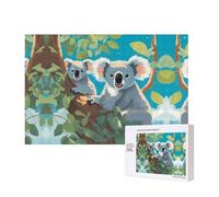 Phayah Two Happy Koalas Puzzles 300 Piece for Jigsaw Puzzle Wooden Puzzle for Family Friend Home Decor Wall Art 15.7 X 11in