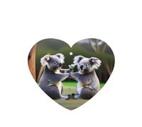 Phayah Two Koalas Playing Pattern Lavender Scent Car Air Freshener Heart Shape Card Hanging Hanging Scented Card 4 Pcs For Cars Closet Shoe