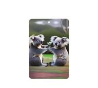 Phayah Two Koalas Playing Pattern Lavender Scent Car Air Freshener Rectangle Card Hanging Hanging Scented Card 6 Pcs For Cars Closet Shoe