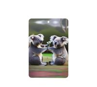Phayah Two Koalas Playing Pattern Lavender Scent Car Air Freshener Rectangle Card Hanging Hanging Scented Card 4 Pcs For Cars Closet Shoe