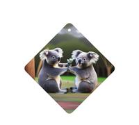 Phayah Two Koalas Playing Pattern Lavender Scent Car Air Freshener Square Card Hanging Hanging Scented Card 4 Pcs For Cars Closet Shoe