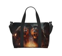 Phayah Two Monsters Travel Duffle Bag Weekender Overnight Gym Tote for Women Girls Shoulder Bag Workout Water Resistant