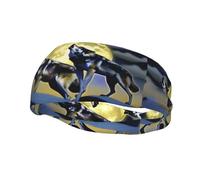 Phayah Two Wolves Whistling at The Moon Pattern Sports Headband Moisture Wicking Sweatband for Men Women Running Cycling Yoga Fitness Workout