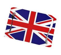 Phayah Uk Flag Table Placemats (Set Of 6) 12x18 Inches, Suitable For Parties, Restaurant Decorations, Holiday Banquets.