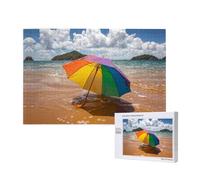 Phayah Umbrella By The Sea Jigsaw Puzzles For Adults 1000 Pieces.Home Decor Birthday Party For Men Women 29.5 X 19.7"