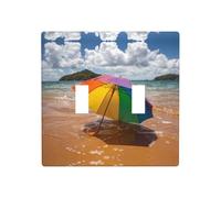 Phayah Umbrella by The Sea Pattern Decorative Wall Plate Covers Receptacle Double Toggle Outlet Light Switch Cover 4.5 in X 4.5 in