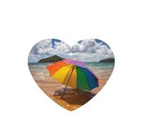Phayah Umbrella By The Sea Pattern Lavender Scent Car Air Freshener Heart Shape Card Hanging Hanging Scented Card 6 Pcs For Cars Closet Drawer