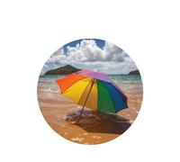Phayah Umbrella By The Sea Pattern Lavender Scent Car Air Freshener Round Shape Card Hanging Hanging Scented Card 6 Pcs For Cars Closet Drawer
