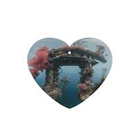 Phayah Undersea Architecture Pattern Lavender Scent Car Air Freshener Heart Shape Card Hanging Hanging Scented Card 6 Pcs For Cars Closet Drawer