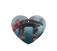 Phayah Undersea Architecture Pattern Lavender Scent Car Air Freshener Heart Shape Card Hanging Hanging Scented Card 4 Pcs For Cars Closet Drawer