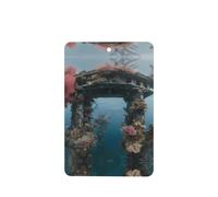 Phayah Undersea Architecture Pattern Lavender Scent Car Air Freshener Rectangle Card Hanging Hanging Scented Card 4 Pcs For Cars Closet Drawer