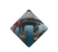 Phayah Undersea Architecture Pattern Lavender Scent Car Air Freshener Square Card Hanging Hanging Scented Card 4 Pcs For Cars Closet Drawer