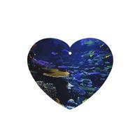 Phayah Underwater Coral Colony Pattern Lavender Scent Car Air Freshener Heart Shape Card Hanging Hanging Scented Card 4 Pcs For Cars Closet Drawer