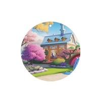 Phayah Unicorn Fairy Tale Pattern Lavender Scent Car Air Freshener Round Shape Card Hanging Hanging Scented Card 4 Pcs For Cars Closet Drawer