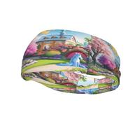 Phayah Unicorn Fairy Tale Pattern Women Men Athletic Sweatbands Hair Bands for Yoga Running Moisture Elastic Sweat Wicking Head Band