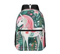 PHAYAH Unicorn With Pink Hair Pattern Backpack 16 Inch For Women Men Casual Backpack Teen Boys And Girls Laptop Bookbag Travel Business