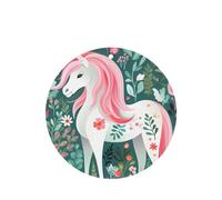 Phayah Unicorn With Pink Hair Pattern Lavender Scent Car Air Freshener Round Shape Card Hanging Hanging Scented Card 4 Pcs For Cars Closet Drawer