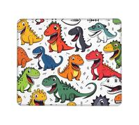 PHAYAH Various Dinosaur Expressions Pattern Mouse Pad Waterproof Surface & Non-Slip Rubber Base with Stitched Edges Gaming Mouse Mat for Laptop 8.3 X 10.3 in