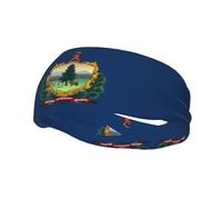 Phayah Vermont State Flag Pattern Headbands Women Men Sweatband Sports Headband For Running, Cycling, Yoga Gym, Working Out