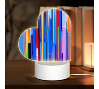 PHAYAH Vertical Stroke Pattern Heart Shape Acrylic Night Light Adult Baby Room Light White Light Warm Light Warm White Light
