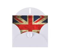 PHAYAH Vintage British Flag Pattern Blank Greeting Cards With Envelopes 4" X 6" Thank You Cards For Christmas Holiday Birthday Graduation Anniversary White