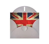PHAYAH Vintage British Flag Pattern Blank Greeting Cards With Envelopes 4" X 6" Thank You Cards For Christmas Holiday Birthday Graduation Anniversary Gray