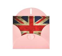 PHAYAH Vintage British Flag Pattern Blank Greeting Cards With Envelopes 4" X 6" Thank You Cards For Christmas Holiday Birthday Graduation Anniversary Pink