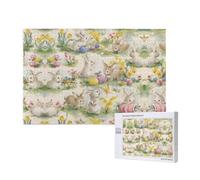 Phayah Vintage Flower Rabbit Bunny Easter Pattern Puzzle Unique Jigsaw Wall Art Picture For Home Decoration 1000 Pcs