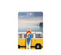 Phayah Vintage Van In The Beach With A Surfboard Pattern Lavender Scent Car Air Freshener Rectangle Card Hanging Hanging Scented Card 4 Pcs For Cars Closet Shoe