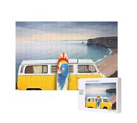 Phayah Vintage Van In The Beach With A Surfboard Puzzles For Adults 300 Pieces For Home Decor Intelligence Development Toys 15.7 X 11"