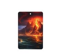 Phayah Volcano Eruption Pattern Lavender Scent Car Air Freshener Rectangle Card Hanging Hanging Scented Card 4 Pcs For Cars Closet Drawer