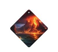 Phayah Volcano Eruption Pattern Lavender Scent Car Air Freshener Square Card Hanging Hanging Scented Card 6 Pcs For Cars Closet Drawer