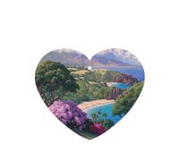Phayah Watching The Sea Pattern Lavender Scent Car Air Freshener Heart Shape Card Hanging Hanging Scented Card 4 Pcs For Cars Closet Drawer