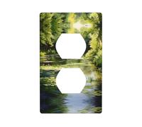 Phayah Water Lilies in The Pond Pattern Duplex Receptacle Outlet Wall Plate Standard Size Polycarbonate Thermoplastic Dual Plug Covers