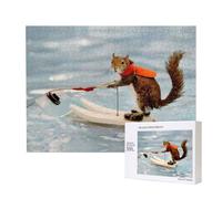 Phayah Water Skiing Fox Squirrel Jigsaw Puzzles For Adults 500 Pieces.Home Decor Birthday Party For Men Women 20.4 X 15"