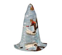 PHAYAH Water Skiing Fox Squirrel Pattern Halloween Adult Hooded Robe Cape, Women'S Men'S Halloween Dress Up Party Cosplay Costumes S