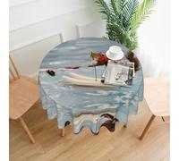 PHAYAH Water Skiing Fox Squirrel Pattern Round Decorative Tablecloth 60in, Farmhouse Holiday Party Round Tablecloth Living Room Kitchen Decorations