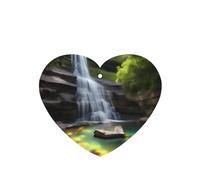 Phayah Waterfall Views Pattern Lavender Scent Car Aroma Heart Shape Hanging Fragrance Tablet Car Interior Fragrance Freshener 4p