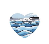 Phayah Waves Lapping At The Rocks Pattern Lavender Scent Car Aroma Heart Shape Hanging Fragrance Tablet Car Interior Fragrance Freshener 4p
