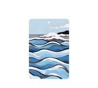 Phayah Waves Lapping At The Rocks Pattern Lavender Scent Car Aroma Rectangle Hanging Fragrance Tablet Car Interior Fragrance Freshener 6p