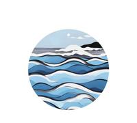 Phayah Waves Lapping At The Rocks Pattern Lavender Scent Car Aroma Round Shape Hanging Fragrance Tablet Car Interior Fragrance Freshener 6p